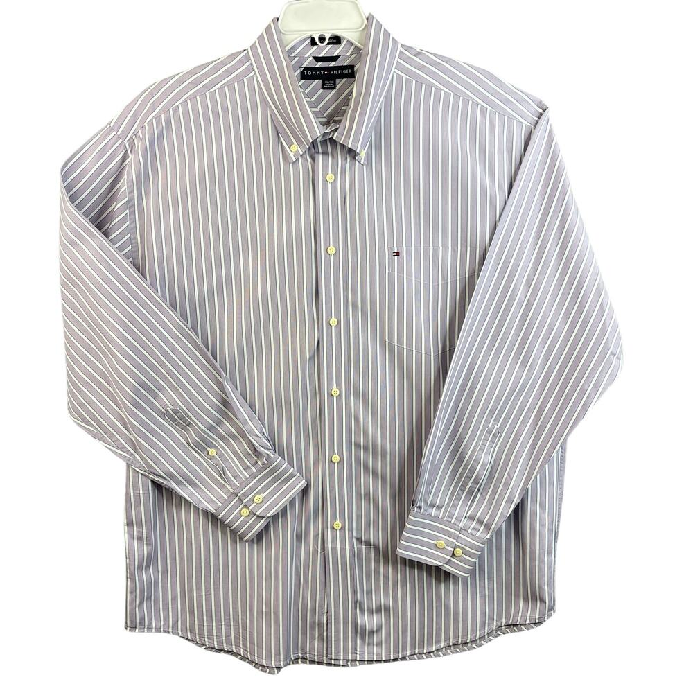 Tommy Hilfiger Men's Dress Shirt Size XL Gray‎